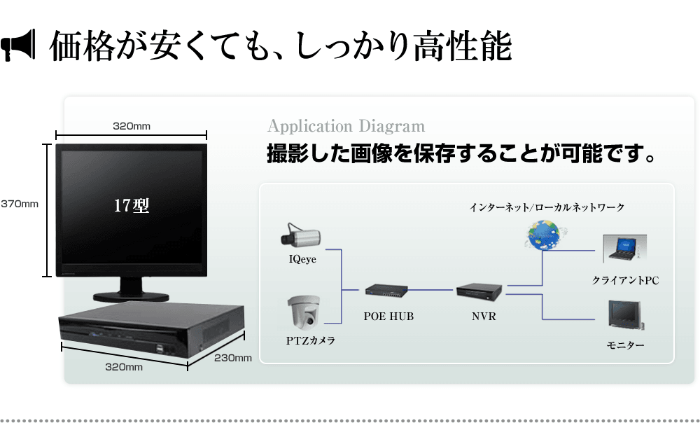 価格が安くても、しっかり高性能！撮影した画像を保存することが可能です。